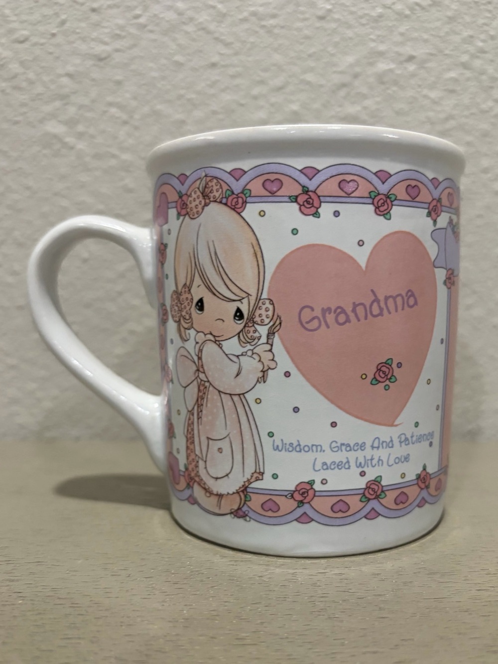 Precious Moments Grandma Pink Heart Ceramic Mug